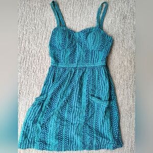 AE Teal Patterned Dress 4